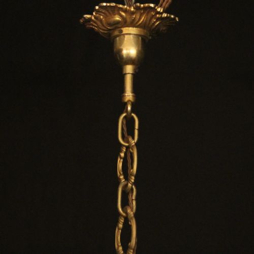 FRENCH PAIR OF GILDED BRONZE 8 LIGHT CHANDELIERS - ADDITIONAL PHOTO 9