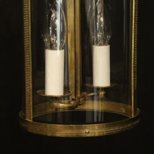 FRENCH GILDED BRASS TWIN LIGHT ANTIQUE LANTERN - ADDITIONAL PHOTO 7