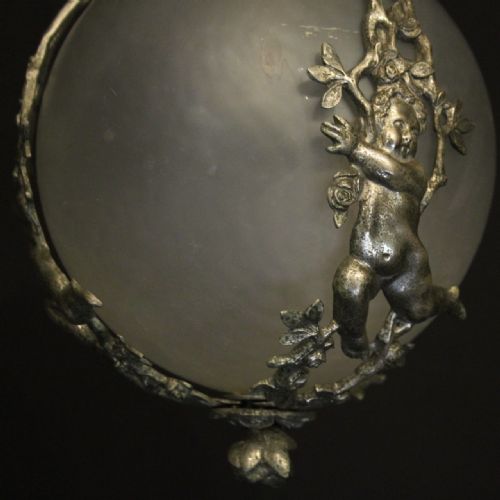 FRENCH SILVER GILDED CHERUB LIGHT FITTING - ADDITIONAL PHOTO 5