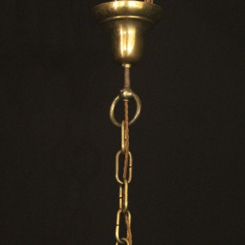 ENGLISH 19TH CENTURY GILDED BRONZE FIVE LIGHT ANTIQUE LANTERN - ADDITIONAL PHOTO 9