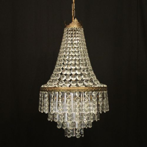 french tent waterfall single light chandelier - CATEGORY: ANTIQUE LIGHTING - DATED 1930