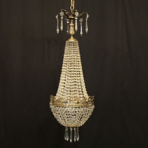french tent waterfall single light chandelier - CATEGORY: ANTIQUE LIGHTING - DATED 1930
