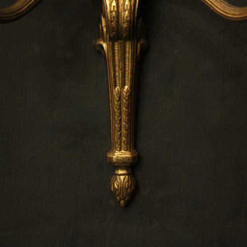 FRENCH PAIR OF GILDED RIBBON ANTIQUE WALL LIGHTS - ADDITIONAL PHOTO 8