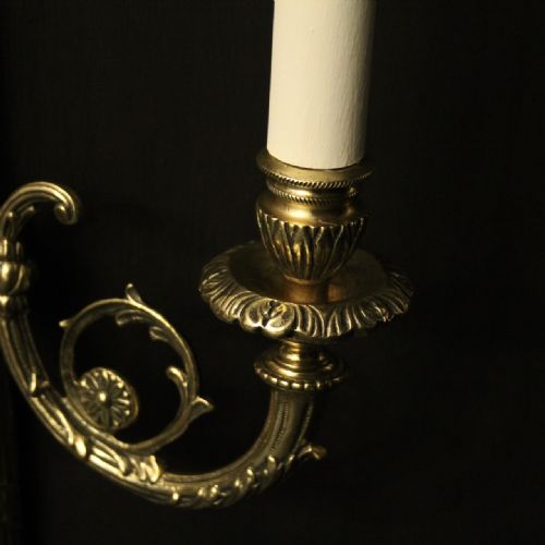 FRENCH LARGE PAIR OF GILDED RIBBON WALL LIGHTS - ADDITIONAL PHOTO 7