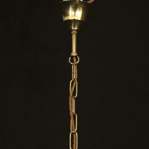 ENGLISH CONVEX BRASS TRIPLE LIGHT HALL LANTERN - ADDITIONAL PHOTO 9