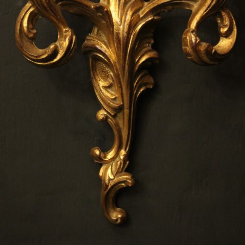 FRENCH PAIR OF TRIPLE ARM GILTWOOD WALL LIGHTS - ADDITIONAL PHOTO 8