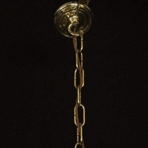 ENGLISH PAIR OF BRASS 12 LIGHT ANTIQUE CHANDELIERS - ADDITIONAL PHOTO 9