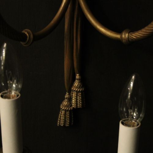 FRENCH SET OF 3 BRONZE TWIN ARM WALL LIGHTS - ADDITIONAL PHOTO 8