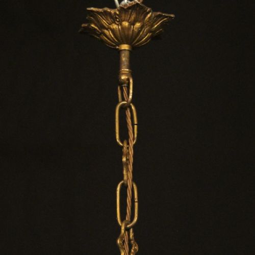 FRENCH GILDED BRONZE CRYSTAL 8 LIGHT ANTIQUE CHANDELIER - ADDITIONAL PHOTO 9