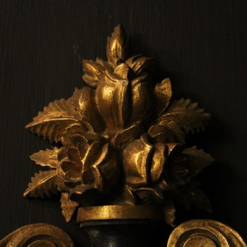 FRENCH SET OF 4 GILTWOOD TWIN ARM ANTIQUE WALL LIGHTS - ADDITIONAL PHOTO 4