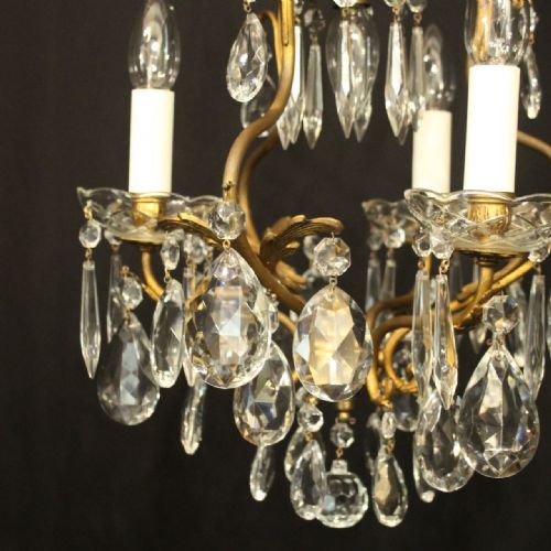 FRENCH GILDED BIRDCAGE 4 LIGHT ANTIQUE CHANDELIER - ADDITIONAL PHOTO 2