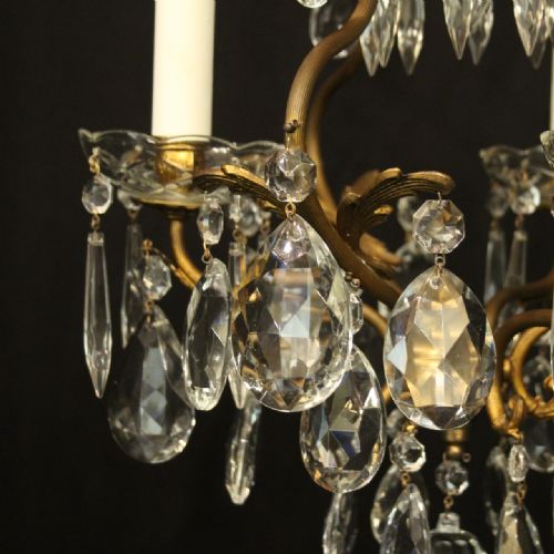 FRENCH GILDED BIRDCAGE 4 LIGHT ANTIQUE CHANDELIER - ADDITIONAL PHOTO 3