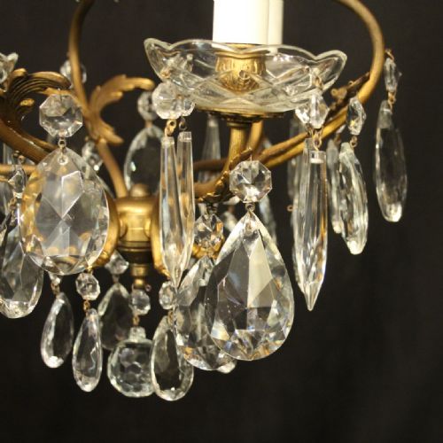 FRENCH GILDED BIRDCAGE 4 LIGHT ANTIQUE CHANDELIER - ADDITIONAL PHOTO 4