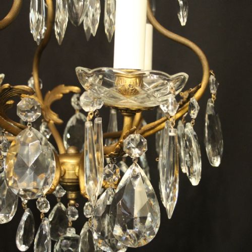 FRENCH GILDED BIRDCAGE 4 LIGHT ANTIQUE CHANDELIER - ADDITIONAL PHOTO 7