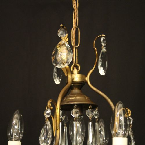 FRENCH GILDED BIRDCAGE 4 LIGHT ANTIQUE CHANDELIER - ADDITIONAL PHOTO 8