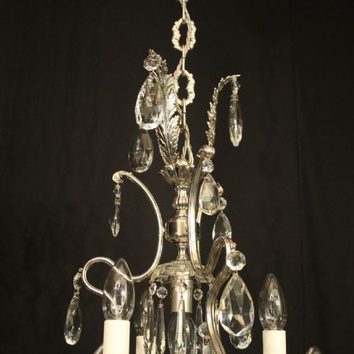 FRENCH NICKEL PLATED 10 LIGHT ANTIQUE CHANDELIER - ADDITIONAL PHOTO 8