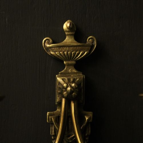 FRENCH PAIR OF BRASS TWIN ARM WALL LIGHTS - ADDITIONAL PHOTO 4
