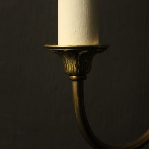 FRENCH PAIR OF BRASS TWIN ARM WALL LIGHTS - ADDITIONAL PHOTO 7