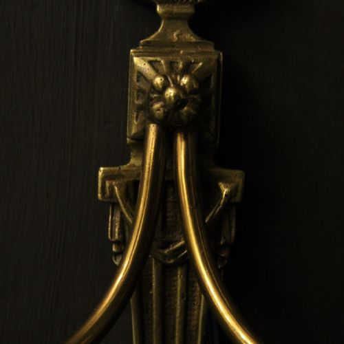 FRENCH PAIR OF BRASS TWIN ARM WALL LIGHTS - ADDITIONAL PHOTO 8
