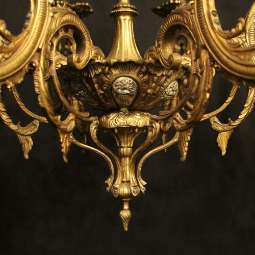 FRENCH PAIR OF 12 LIGHT DOUBLE TIERED CHANDELIERS - ADDITIONAL PHOTO 4