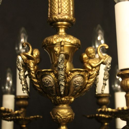 FRENCH PAIR OF 12 LIGHT DOUBLE TIERED CHANDELIERS - ADDITIONAL PHOTO 7
