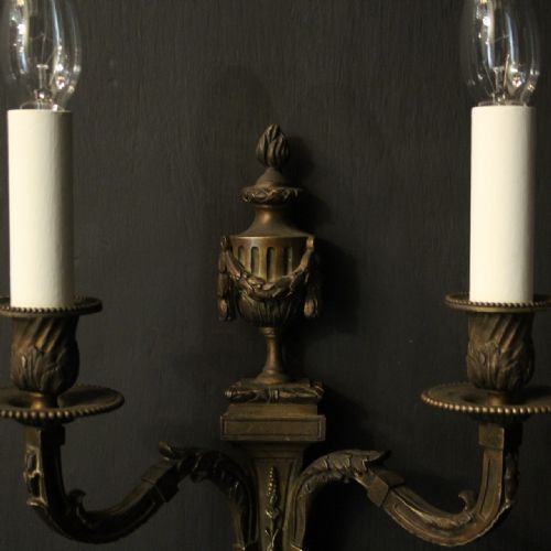 FRENCH 19TH CENTURY PAIR OF BRONZE WALL SCONCES - ADDITIONAL PHOTO 7