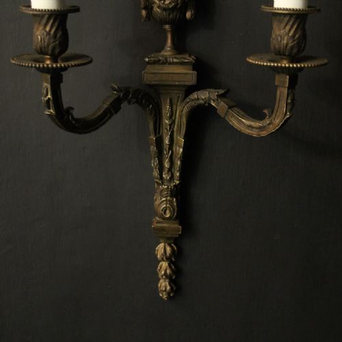 FRENCH 19TH CENTURY PAIR OF BRONZE WALL SCONCES - ADDITIONAL PHOTO 8