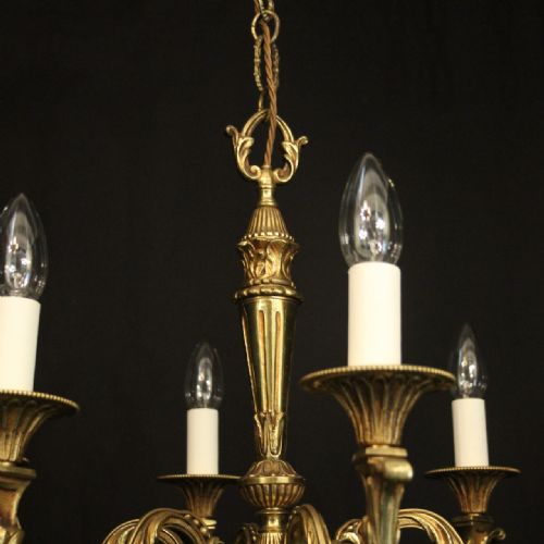 FRENCH GILDED BRONZE 6 LIGHT CHANDELIER - ADDITIONAL PHOTO 8