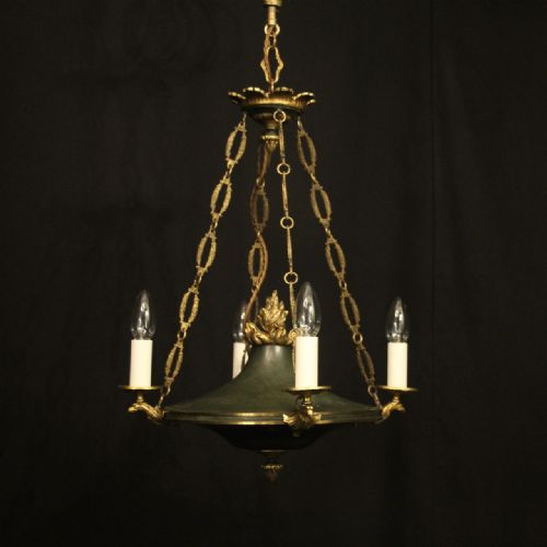 french empire 4 light antique chandelier - CATEGORY: ANTIQUE LIGHTING - DATED 1900