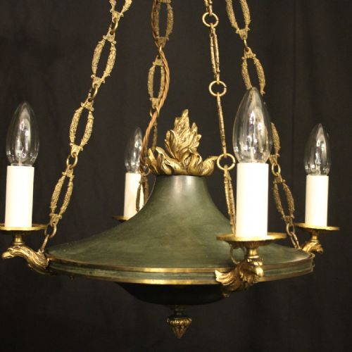 FRENCH EMPIRE 4 LIGHT ANTIQUE CHANDELIER - ADDITIONAL PHOTO 2