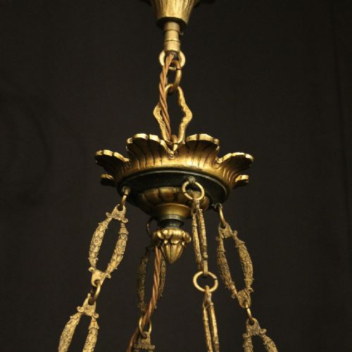 FRENCH EMPIRE 4 LIGHT ANTIQUE CHANDELIER - ADDITIONAL PHOTO 8