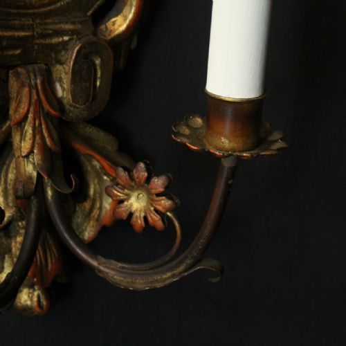 FRENCH PAIR OF GILTWOOD TWIN ARM GIRANDOLES - ADDITIONAL PHOTO 2