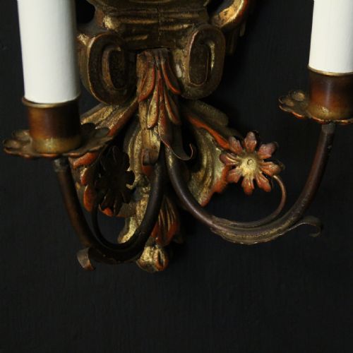 FRENCH PAIR OF GILTWOOD TWIN ARM GIRANDOLES - ADDITIONAL PHOTO 5