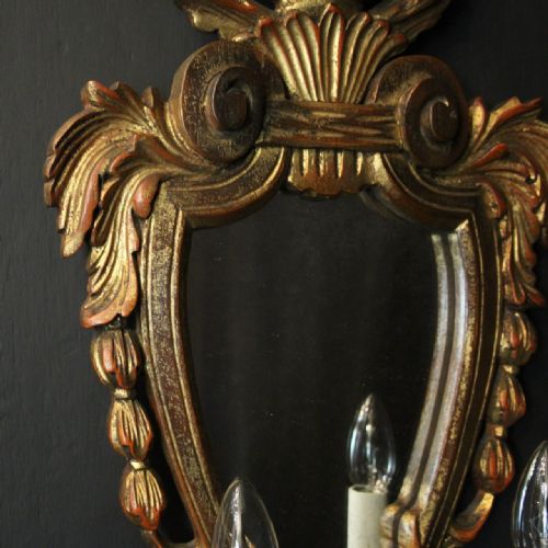 FRENCH PAIR OF GILTWOOD TWIN ARM GIRANDOLES - ADDITIONAL PHOTO 7