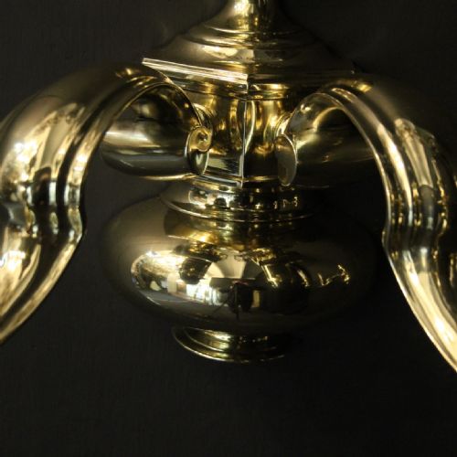 ENGLISH LARGE PAIR OF BRASS ANTIQUE WALL LIGHTS - ADDITIONAL PHOTO 7