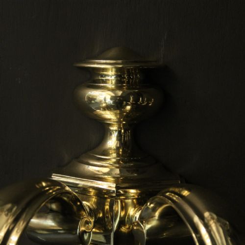 ENGLISH LARGE PAIR OF BRASS ANTIQUE WALL LIGHTS - ADDITIONAL PHOTO 8
