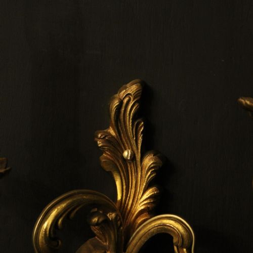 FRENCH PAIR OF GILDED ANTIQUE WALL LIGHTS - ADDITIONAL PHOTO 8
