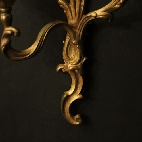 FRENCH PAIR OF GILDED BRONZE ANTIQUE WALL LIGHTS - ADDITIONAL PHOTO 8