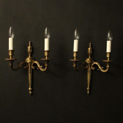 french pair of gilded antique wall lights - CATEGORY: ANTIQUE LIGHTING - DATED 1920