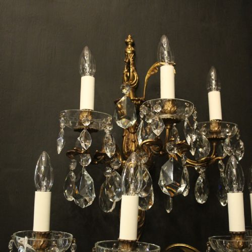 FRENCH LARGE PAIR OF GILDED SEVEN ARM WALL LIGHTS - ADDITIONAL PHOTO 7