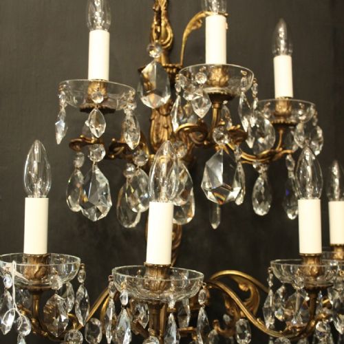 FRENCH LARGE PAIR OF GILDED SEVEN ARM WALL LIGHTS - ADDITIONAL PHOTO 8
