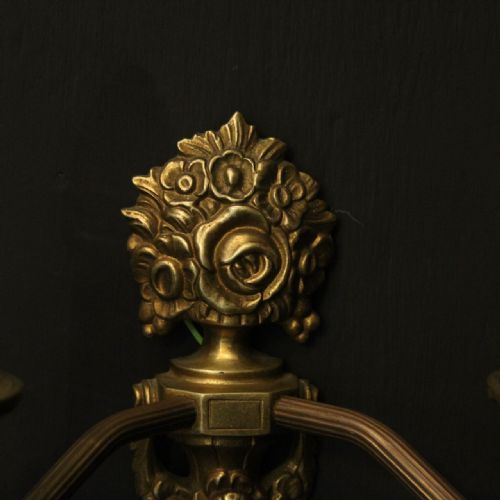FRENCH PAIR OF TWIN ARM GILDED WALL LIGHTS - ADDITIONAL PHOTO 2
