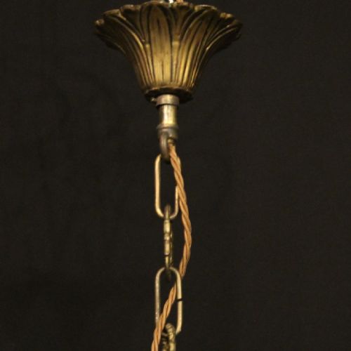 ENGLISH HEXAGONAL TRIPLE LIGHT GILDED LANTERN - ADDITIONAL PHOTO 7