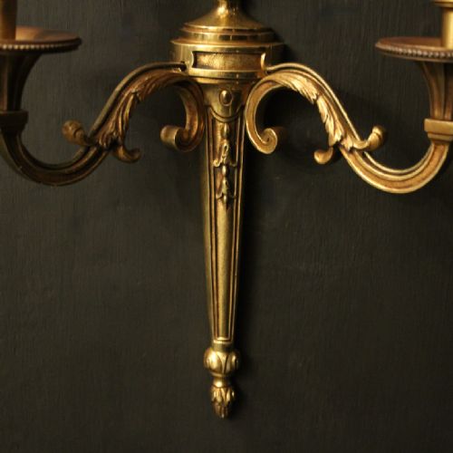 FRENCH PAIR OF GILDED ANTIQUE WALL LIGHTS - ADDITIONAL PHOTO 3