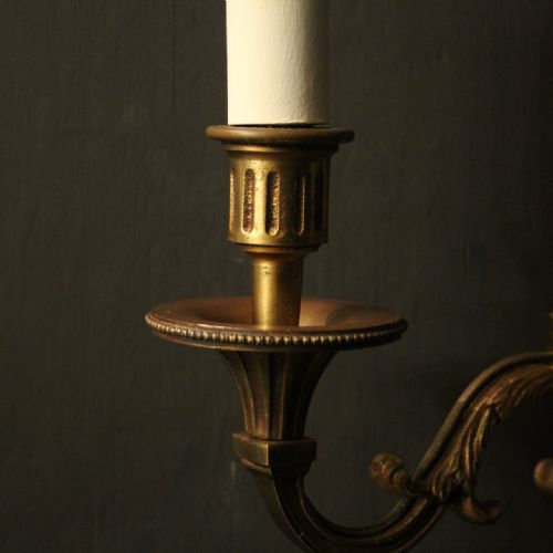 FRENCH PAIR OF GILDED ANTIQUE WALL LIGHTS - ADDITIONAL PHOTO 5