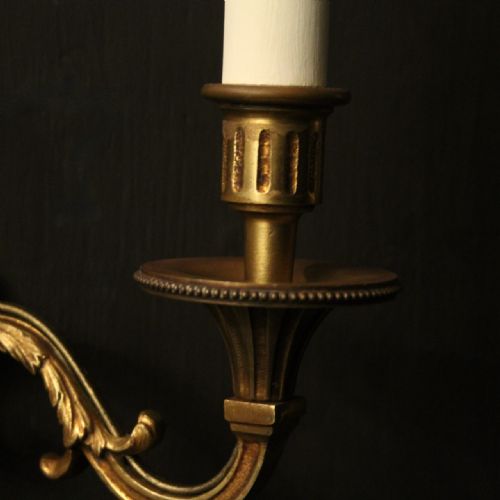 FRENCH PAIR OF GILDED ANTIQUE WALL LIGHTS - ADDITIONAL PHOTO 6