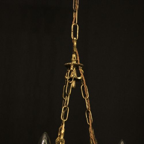 FRENCH EMPIRE TRIPLE LIGHT ANTIQUE CHANDELIER - ADDITIONAL PHOTO 8