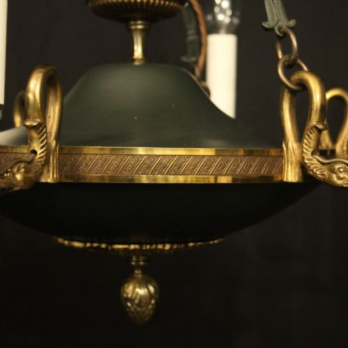 FRENCH EMPIRE 6 LIGHT GILDED ANTIQUE CHANDELIER - ADDITIONAL PHOTO 2
