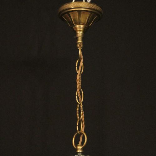 FRENCH EMPIRE 6 LIGHT GILDED ANTIQUE CHANDELIER - ADDITIONAL PHOTO 9