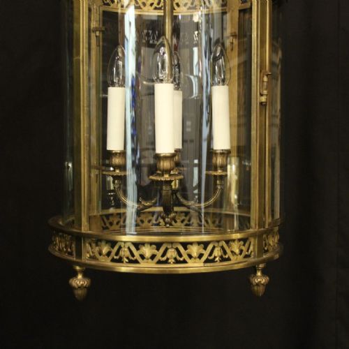 FRENCH GILDED BRONZE FOUR LIGHT HALL LANTERN - ADDITIONAL PHOTO 5